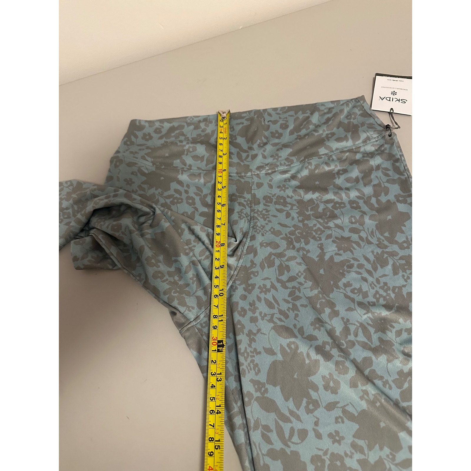 Nwt Skida Blue Floral Shadow Visca Wide Leg Pants | Size 1 (Small) — image 7 of 8